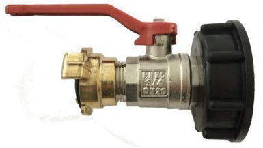 Adapter S60 IBC Kappe mit Messing Kugelhahn auf GEKA Anschluss
