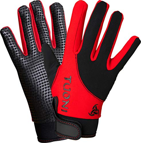 Tuoni Guantes deportivos para niños, guantes de ciclismo, fútbol americano, guantes térmicos para hockey, rugby, equitación, netball, correr, fútbol americano, guantes de agarre para niños con