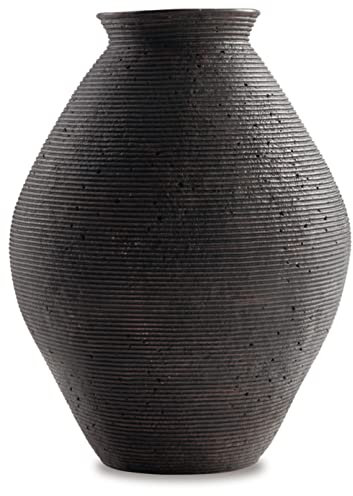 Signature Design by Ashley Hannela Moderne Vase aus Kunstharz, 43,2 cm, Antikbraun