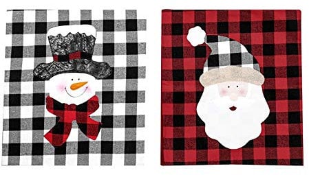 HELTER Stuhlhussen für Weihnachten, Weihnachtsmann, Schneemann, 55 x 48 cm, 6 Stück