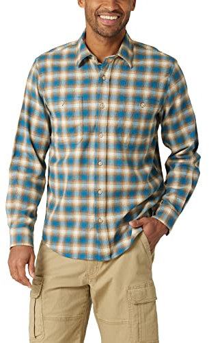Wrangler Authentics Herren Cloud Flannel Woven Shirt Hemd mit Button-Down-Kragen, Celestial, Mittel