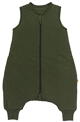 schlummersack Baby Schlafsack mit Füßen ganzjährig 2.5 Tog 70 cm Olive | Schlafsack mit Beinen für eine Körpergröße von 70-80cm | Ganzjahres Schlafsack Baby gefüttert