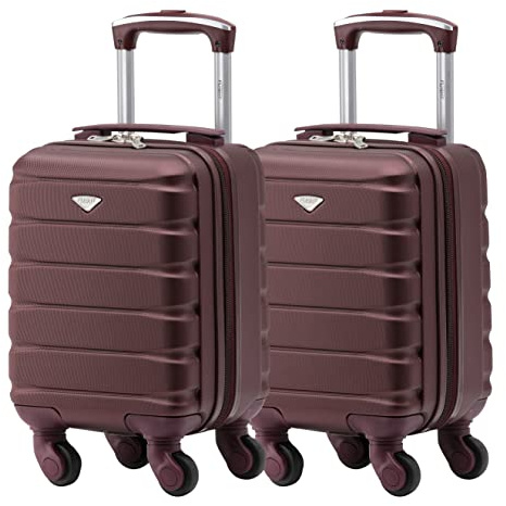 Flight Knight Set Aus 2 Leichten 4-Rad-abs-hartschalenkoffern Kabinen-handgepack, Zugelassen Fur UBer 100 Fluggesellschaften British Airways, Easyjet & Maximale Große Fur Ryanair 40x20x25cm