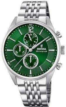 Relojes Festina Herren Analog Quarz Uhr mit Edelstahl Armband F20285/8