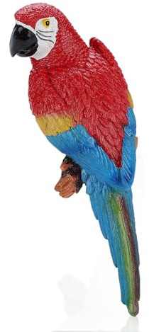 HERCHR Papagei Kunstharz Simulation Papagei Spielzeug Skulptur, Papagei-Dekoration Für Den Außenbereich, Realistische Papagei-Skulptur Für Den Außenbereich, Landschaftsverzierung, Papagei-Modell