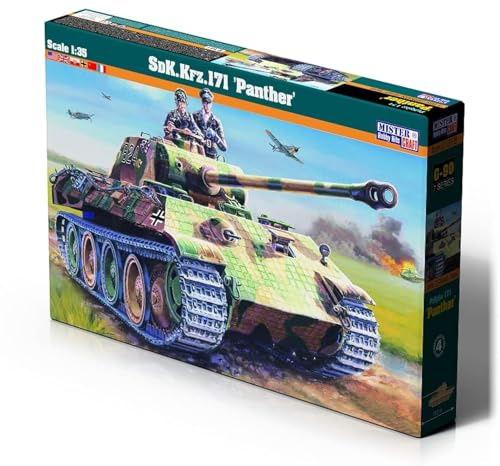 MISTER CRAFT HOBBY KITS Mistercraft Modellbausatz SDKs. KFZ.171 PANTHER, Maßstab 1:35, Plastikbausatz, Bausatz zum Zusammenbauen, Kunststoffmodell, Bauanleitung, 247mmx85mm, schwarz