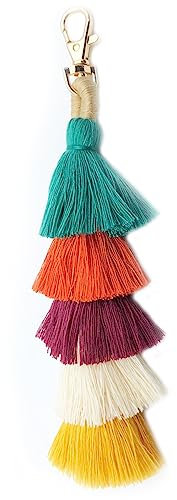 Unpafcxddyig Boho Pom Pom Quaste Schlüsselanhänger Bunte Kugel Schlüsselanhänger Anhänger Auto Tasche Charm, Stil G2