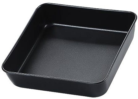 Herogo Molde para hornear de 8 pulgadas, bandeja cuadrada antiadherente para brownie, para hornear, asar, servir, pequeña bandeja de horno de acero inoxidable para bodas, cumpleaños, no tóxica y