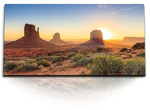 Paul Sinus Kunstdruck Bilder 120x60cm Arizona USA Sonnenuntergang Berge Landschaft