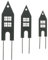 Stecker Haus, 3er Set, Metall, mattschwarz Maße: Höhe 20 cm, 25 cm, 30 cm