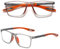 Hubeye TR90 Sports Reading Glasses for Men and Women Square Comfortable Flexible Blue Light Blocking Computer Readers 2.00