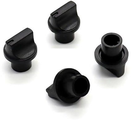 10pcs 13x15,8mm Schwarzer Flachkappe Potentiometer Schalter Einstellknauf Inneres Loch 6mm,D Shaft