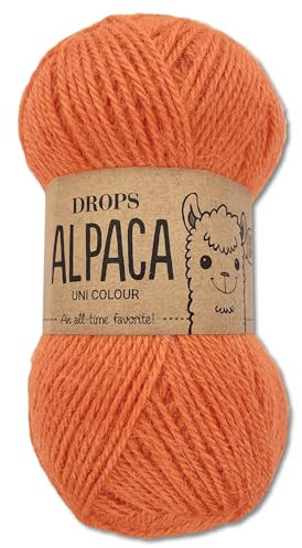 Frida's Wollhaus Drops 50 g Alpaca Alpaka Wolle Garn Häkeln Stricken weich 51 Farben (uni colour 2915 | Dusty Orange)