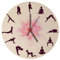 speecheese Yoga Wanduhr mit verschiedenen Yogastellungen Witzige Uhr für Yogasport Yogastudio mit Blumenmotiv für mehr Sport und Beweglichkeit im Alltag