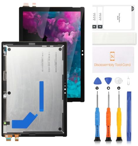 Schermo LCD Display per Microsoft Surface PRO 5 Sostituzione Schermo per Microsoft Surface PRO 6 1796 LTE 1807 1809 LCD Display Touch Screen Digitizer Assembly di Ricambio con Strumenti(Nero)