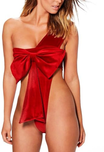 Unterwäsche Frauen Set Weihnachtskostüm COS Spielkostüm Weihnachtskugel Rollenspiel Lustiges Set Dessous Latex Body Sexy Unterwäsche Reizwäsche Dessous Set Bh Set Damen Pyjama Lang Set sexy dessous