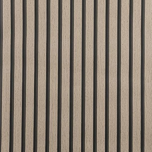 Camiraft Wood Slats Wallpaper Grey Oak Natural Wooden Panelled Wallpaper Wooden Slat Wood Effect Modern Realism Contemporary Feature Wall,9.5 * 0.53M