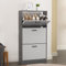 Shoe Cabinet with 3 Drawers Pull Down Wooden Shoe Storage Organizer 3 Tier Narrow Shoe Rack Cabinet Cupboard Freestanding Footwear Stand for Hallway, Entryway, Living Room, 60W x 24D x 112H cm