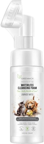 Greenwich Bio-Hundeshampoo-freundlicher wasserloser Reinigungsschaum mit Antioxidantien aus grünem Tee und Thymian, trockenes Hundeshampoo, vegan, hinterlässt einen angenehmen Duft