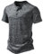 Dinnesis Herrenmode Frühling und Sommer lässig kurzärmelig Rundhals-Knöpfe einfarbiges T-Shirt Tops Herren-T-Shirt So Und Co Uhr (Dark Gray, M)