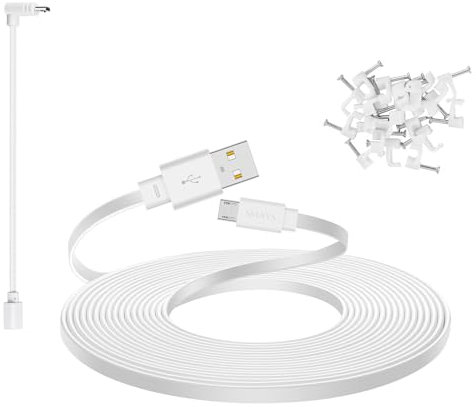 Smays 25 ft Long Extension Cable for WYZE Cam v4, WYZE Cam Pan v3 Camera, Micro USB Power Cord