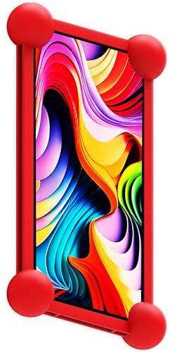 Funda Tablet 7 Pulgadas Silicona Universal Compatible con Todos los Modelos de Tablets de 7 y 8 Antideslizante Resistente Proteccion contra Impactos (Rojo)