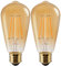 Vanke E27 Light Bulb 6W, Vintage Edison Screw LED Bulbs Warm White 2700K, 60w Equivalent Energy Saver ST64 Bulb, 700 Lumen, Non-Dimmable, 2-Pack