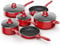 Induction Hob Pan Set, 10 Pieces Nonstick Pots and Pans Set, Suitable for All Stoves, Red Induction Cooking Pan Set with Bakelite Handle
