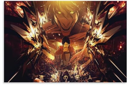Attack on Titan Anime Role Eren Jaeger Style Art Poster Dekorative Malerei Leinwand Wandkunst Wohnzimmer Poster Schlafzimmer Malerei 08x12inch(20x30cm)