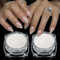 GZMAYUEN 2 Boxes Pearl Chrome Nail Powder White Chrome Powder for Nails, Glazed Donut Nail Powder Moonlight Effect Iridescent Powder for Nails
