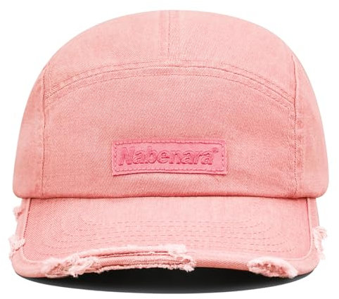 Clakllie Distressed Baseball Cap 5 Panel Cap für Herren Damen Hip Hop Flat Brim Cap Unstructured Trucker Baseball Cap Retro Schildmütze,Pink