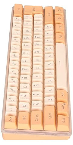 TIKATARER Mini Clavier, Clavier 61 Touches, Petit Clavier de Jeu, Clavier de Jeu Filaire à 60%, Technique Mécanique Imitée RVB, Compact pour Dactylographe de Joueur (Orange Jaune)