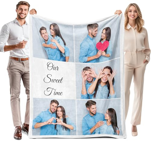 LOJISER Personalisierte Fotodecke für Freund, Freundin, individuelle Paardecke, personalisiertes Jäten, Valentinstag, Jahrestag, Weihnachten, Geburtstag, Geschenke für Frauen, Männer, Ihn, Ehefrau,