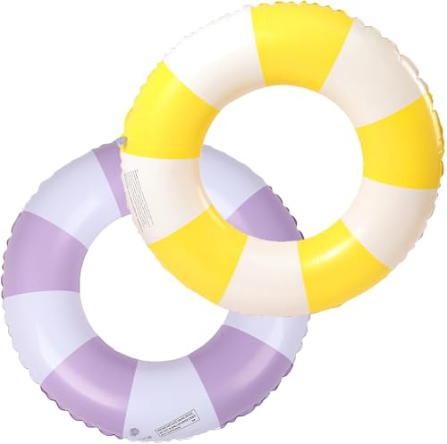 Schwimmreifen Schwimmring Erwachsene Retro-Stil Aufblasbare Schwimmreifen Lustiges Pool Float Spielzeug Schwimm Schwimmbecken Float (lila+gelb)