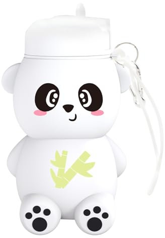 Faltbare Trinkflasche Kinder 880ML Kawaii - Kawaii Katze Faltbare Becher für Kinder, Jungen, Mädchen, BPA-Frei, Leicht, Stoßfest, Wiederverwendbar Sport Trinkflasche Für Outdoor (Weißer Panda)