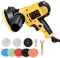 MINENICE Lucidatrice Auto, Lucidatrice per Auto da 700 W 6 Velocità Regolabile, 600-3700 giri /min, Lucidatura Auto con Manico Staccabile, 5 Cuscinetti di Lucidatura Staccabili per la Lucidatura Auto