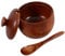 TIDTALEO 1 Juego Jar de condimentos con cuchara contenedor de azúcar tarro de azúcar azucarero con tapa hermético contenedor de sal con tapa soporte de azúcar de madera Marrón oscuro