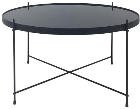 Riess Ambiente Runder Couchtisch Elegance - 70cm - schwarz - Eisengestell Glasplatte Industrial Design