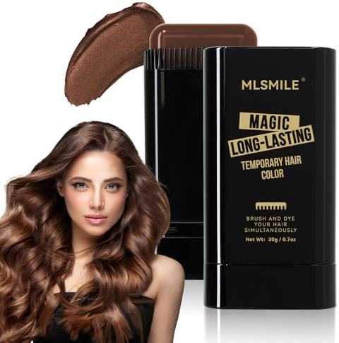 MLSMILE Peigne Colorant 2 en 1 pour Cheveux, Marron café