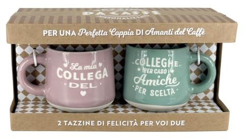 Tazzine da caffè personalizzate in scatola regalo - Colleghe & Amiche