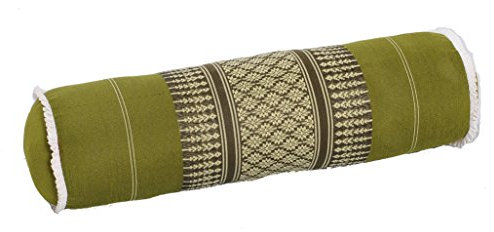 Handelsturm Thaikissen Nackenrolle 50x13 mit Füllung aus Kapok Yoga Bolster Yogakissen Rolle Feste Kissenrolle (Thaimuster bambusgrün)