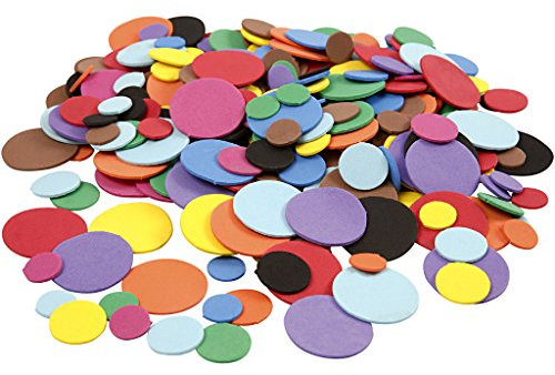EVA Foam Circles, D: 12+20+32 mm, asstd colours, 300asstd