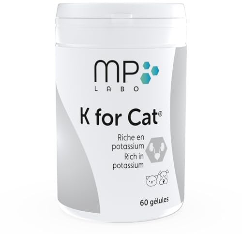K for Cat – Potassium Supplement for Cats and Dogs – Supports Normal Potassium Levels – 60 Capsules – Easy to Administer, Tasteless, Vet-Recommended