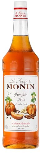 Monin Sirup Pumpkin Spice (1 x 1,0l) - Aromatischer Kürbisgewürz Sirup für Pumpkin Spice Latte - Kaffee und Cocktails - Herbst Getränke - ohne künstliche Zusätze