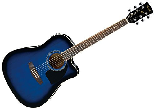 Ibanez PF15ECE-TBS Guitarra electroacústica, Transparente Blue Sunburst