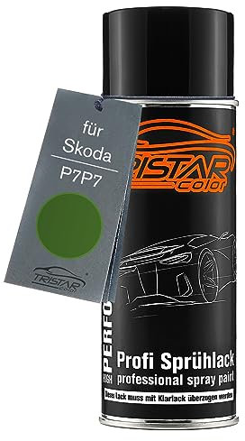 TRISTARcolor Autolack Spraydose für Skoda P7P7 Rallye Grün Metallic/Zelena Rallye Metallic Basislack Sprühdose 400ml