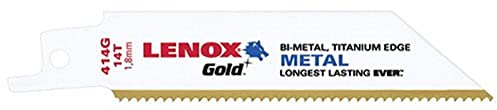Lenox 21066414GR Reciprocating Saw Blade Power Arc 14 Teeth, 0 V, White/Gold, Set of 5 Piece