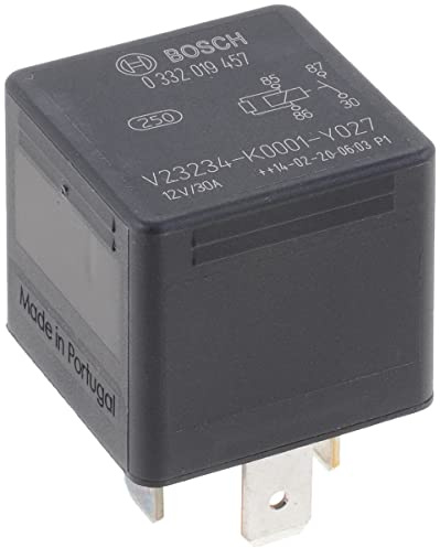 Bosch 0332019457 Mini Relay 12V 20A, IP5K4, Operating Temperature from -40 Degree to 100 Degree C, 4 Pin Relay