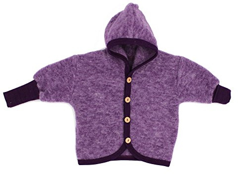 Cosilana Baby Jäckchen mit Kapuze aus weichem Wollfleece, 100% Schurwolle kbT