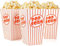 Bekith 100 cajas de palomitas de maíz de papel con apertura superior, rayas rojas y blancas, ideales para cine, carnavales y fiestas